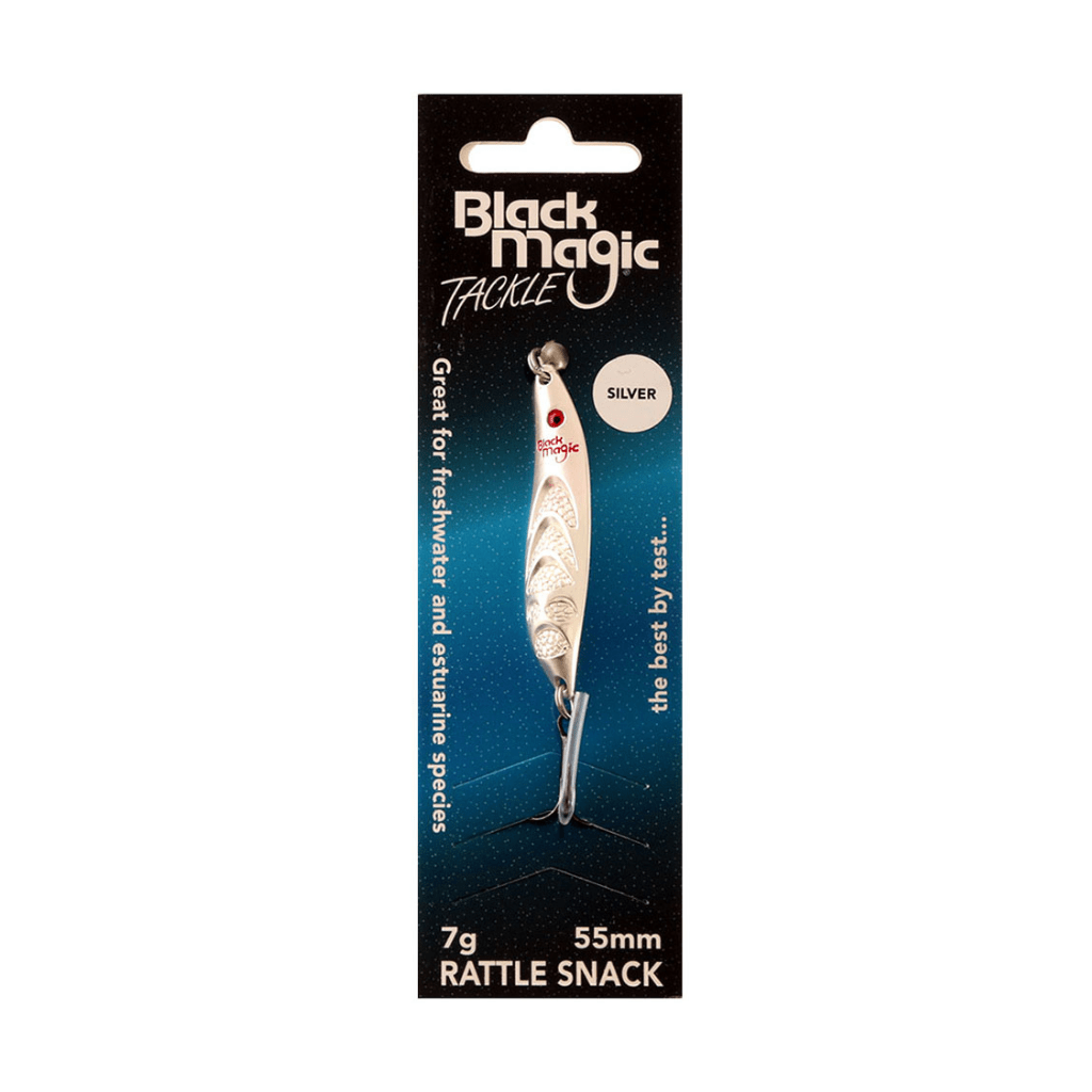 Black Magic Rattle Snack Lure - Fish City Hamilton - Silver -