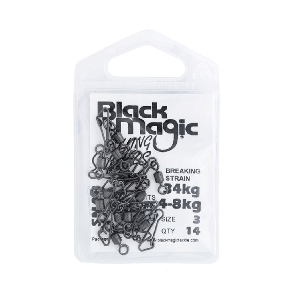 Black Magic Rolling Snap Swivels - Fish City Hamilton - 2-3KG - Small