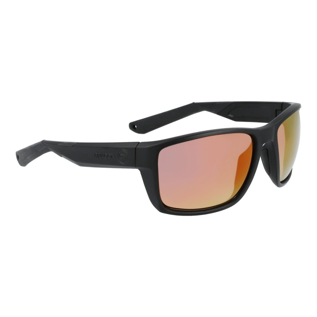 Dragon Reel X H20 Sunglasses - Matte Black w/ Red Ion Polarised Lens - Fish City Hamilton - -