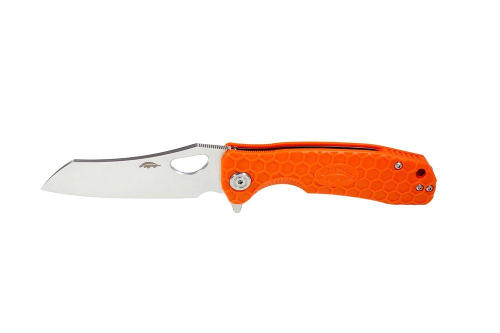 Honey Badger Orange Large Wharncleaver Pocket Knife - Fish City Hamilton - -