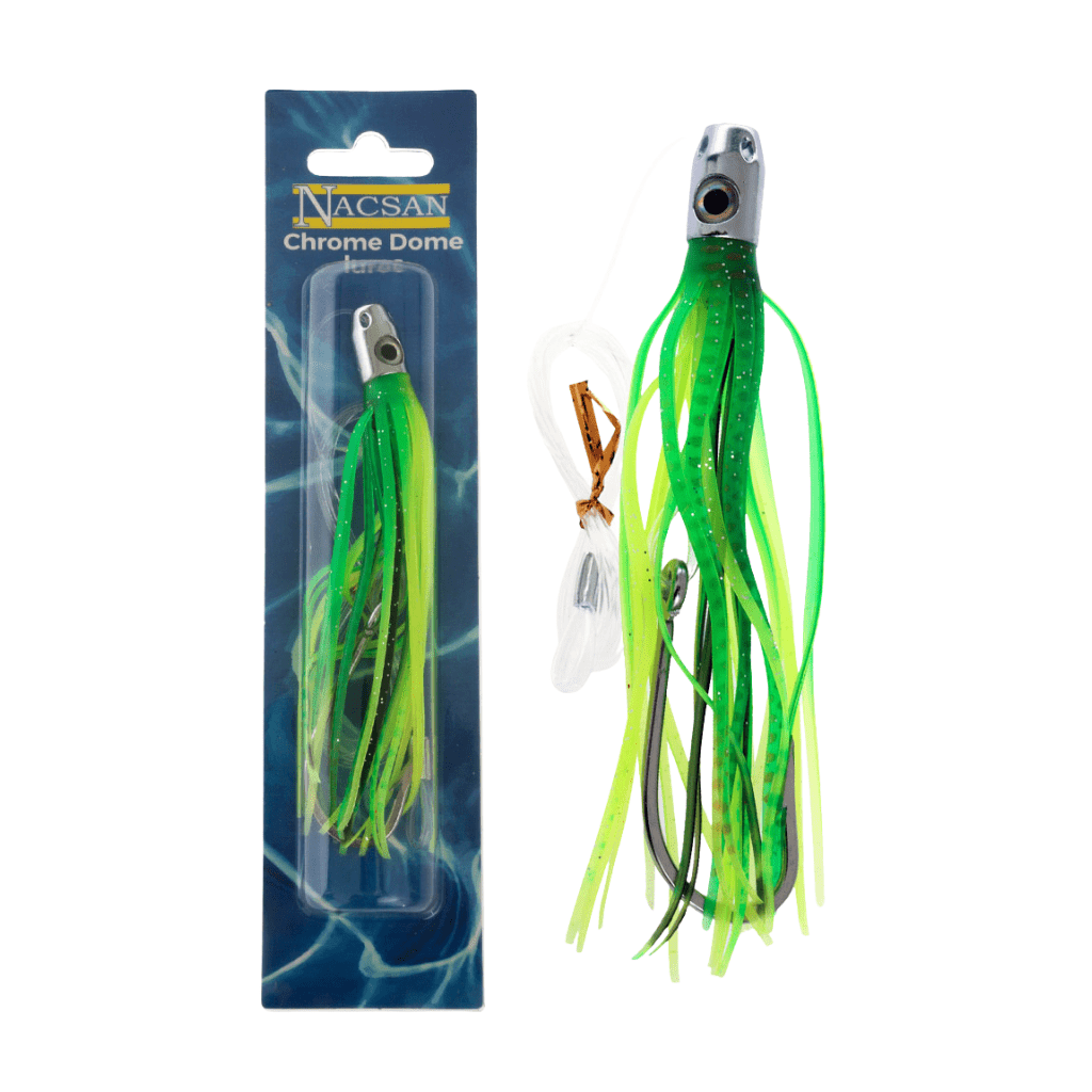 Nacsan Chrome Dome Skippy Lure Rigged - Fish City Hamilton - Green Yellow -