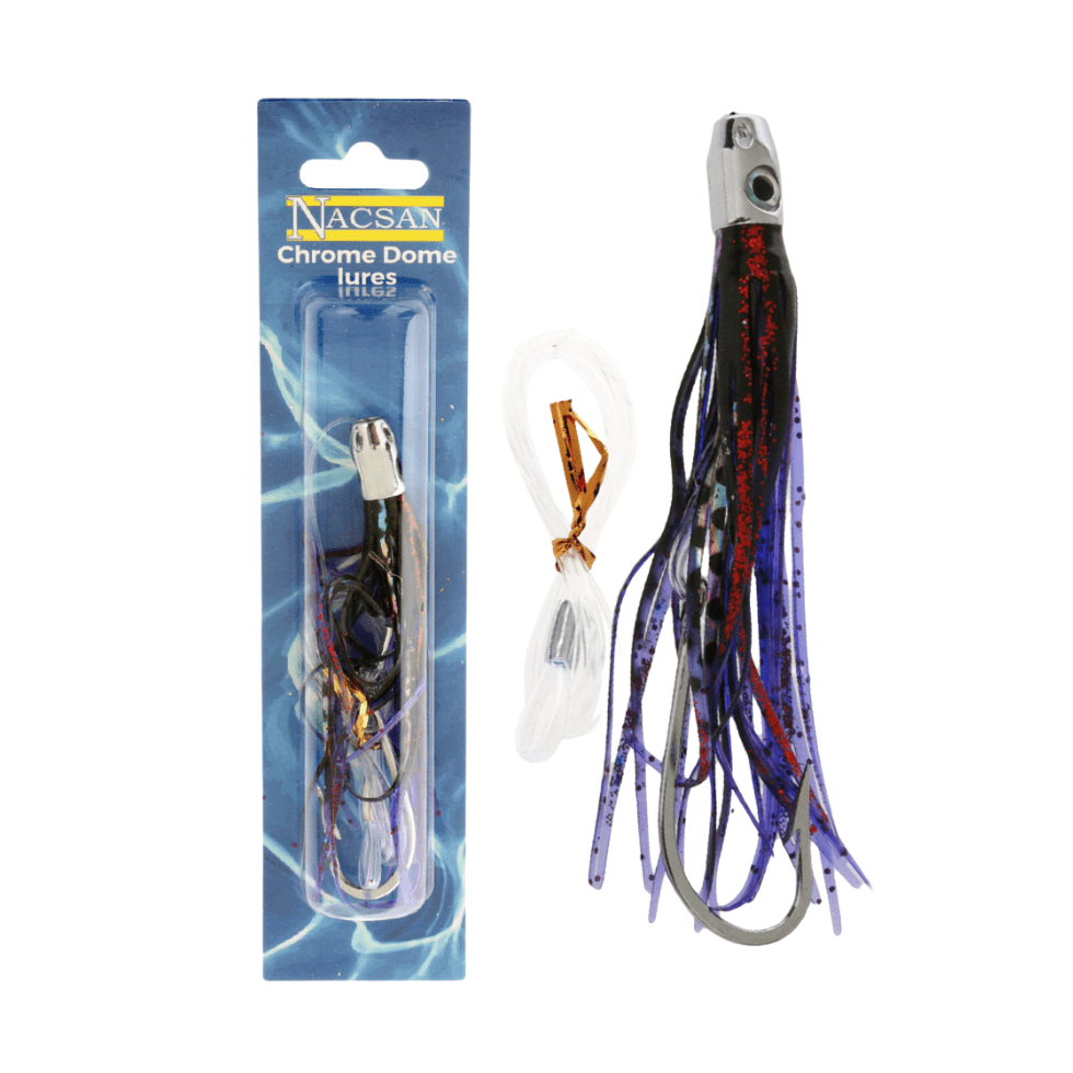 Nacsan Chrome Dome Skippy Lure Rigged - Fish City Hamilton - Black Purple -