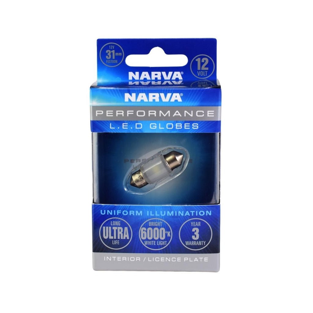 Narva 12V LED Festoon Globe 6000K - Fish City Hamilton - 31Mm 90Lm -