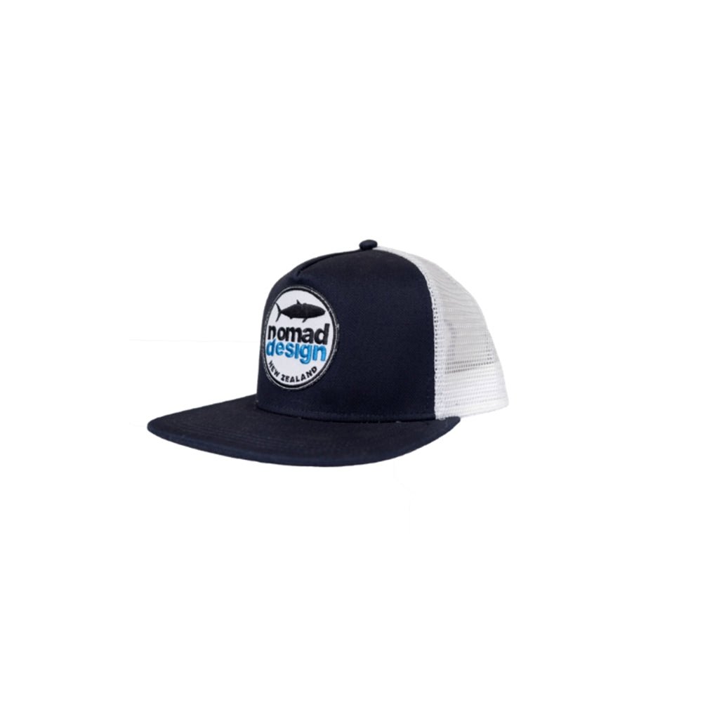 Nomad Patched Trucker Hat - Navy/White - Fish City Hamilton - -