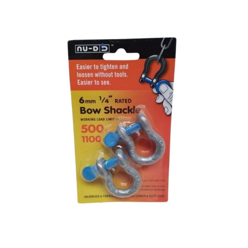 Nu-D Bow 6mm Twin Pack Shackles - Fish City Hamilton - -