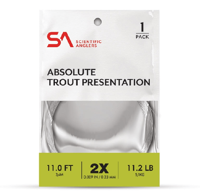 Scientific Anglers Absolute Trout Presentation Tapered Leader - 11ft - Fish City Hamilton - 2X 11.2lb -