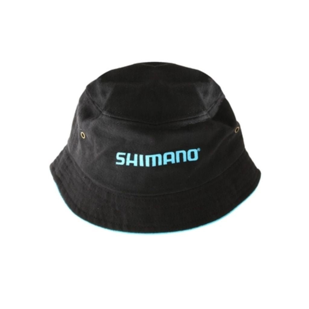 Shimano Kids Bucket Hat Black With Blue Trim - Fish City Hamilton - -