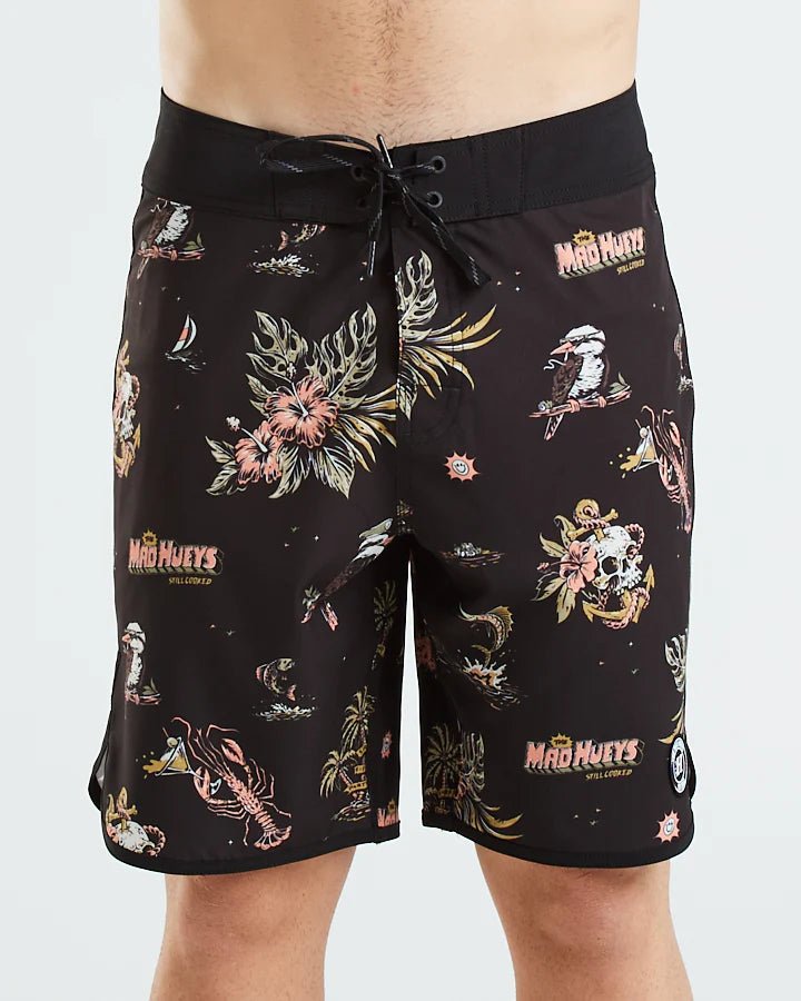 The Mad Hueys Dirty Vacay I Boardshorts 18" - Fish City Hamilton - 28 -