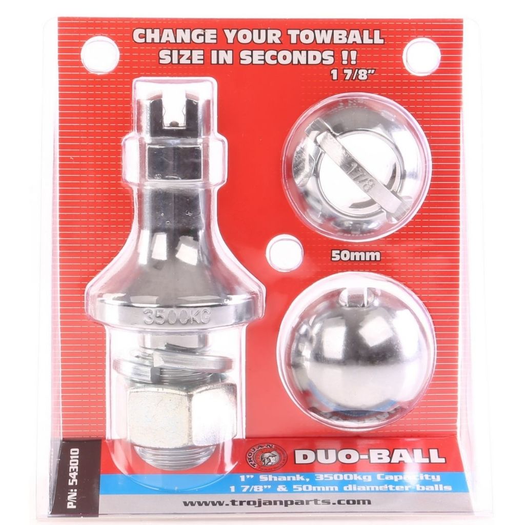 Trojan Duo Ball Tow Ball Kit 1" Shank 3500Kg - Fish City Hamilton - -