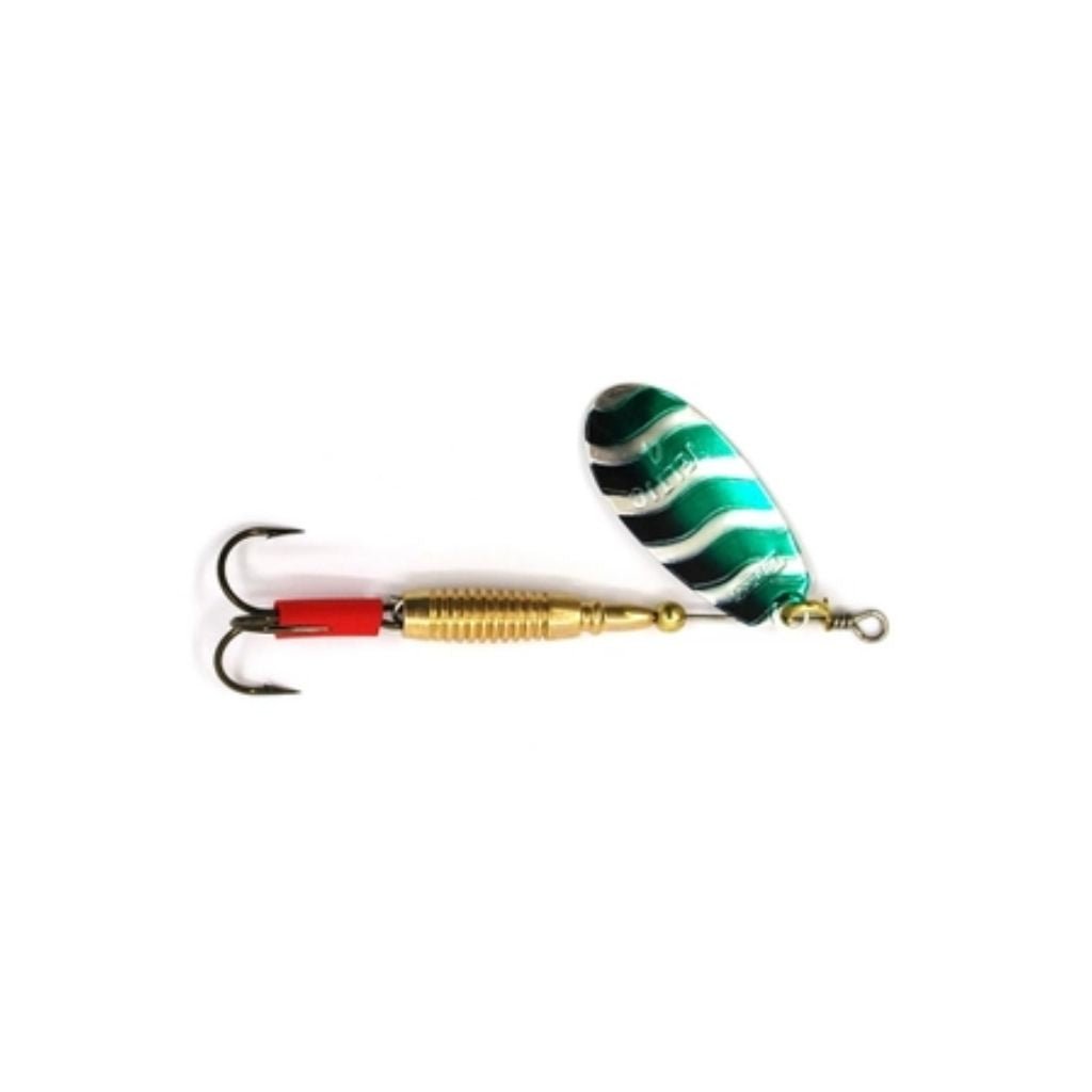 Veltic Fresh Water Spinners Size 2 - Fish City Hamilton - No2 - 2 per pack - Silver/Black/Green
