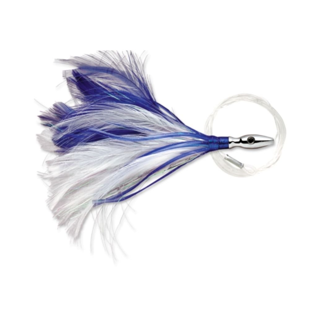 Williamson Lures Flash Feather 4 Inch Rigged - Fish City Hamilton - Blue White -