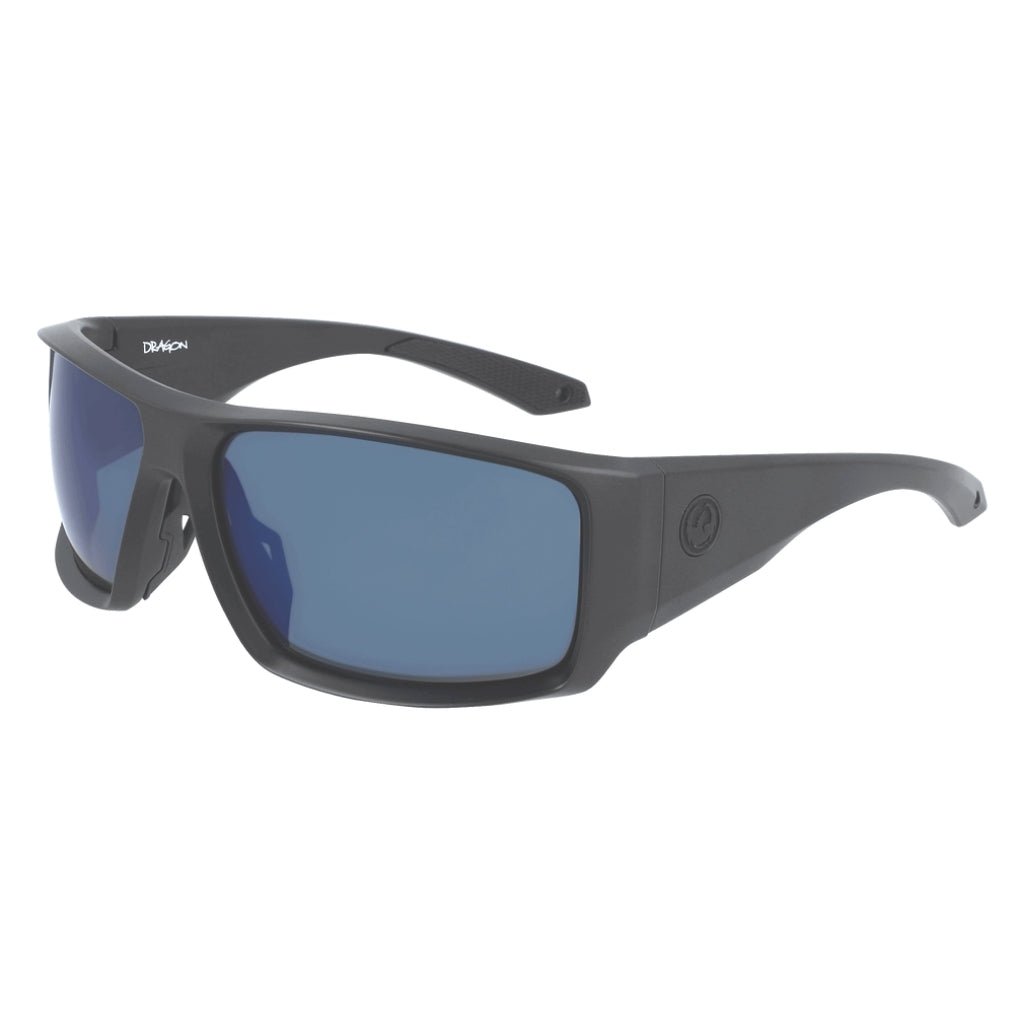 Dragon Equinox X Matte Black H2O Sunglasses w/ Gun Blue Ion Polarised Lens - Fish City Hamilton - -