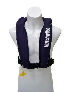 Hutchwilco Classic 170N Manual Inflatable Life Jacket Plastic Buckle, Velcro Closure Navy - Fish City Hamilton - -