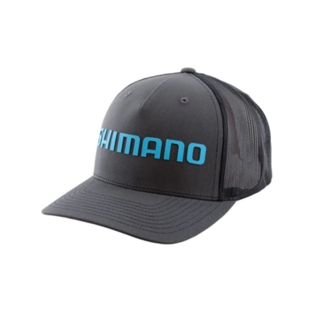 Shimano Cap Flat Peak Blue Rubberised Logo, Black - Fish City Hamilton - -