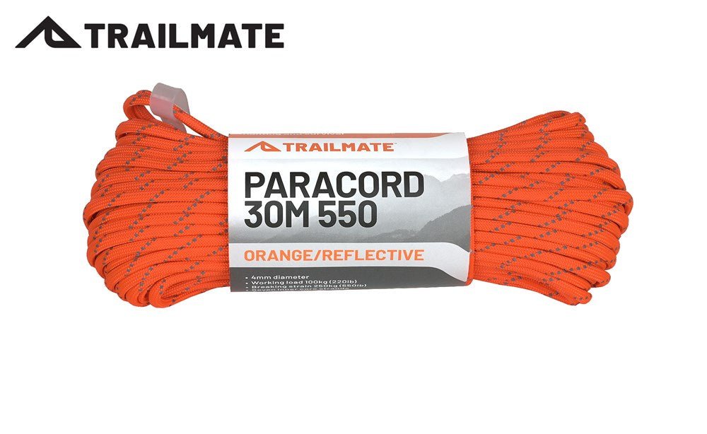 Trailmate 30m 550 Paracord Reflective Orange - Fish City Hamilton - -